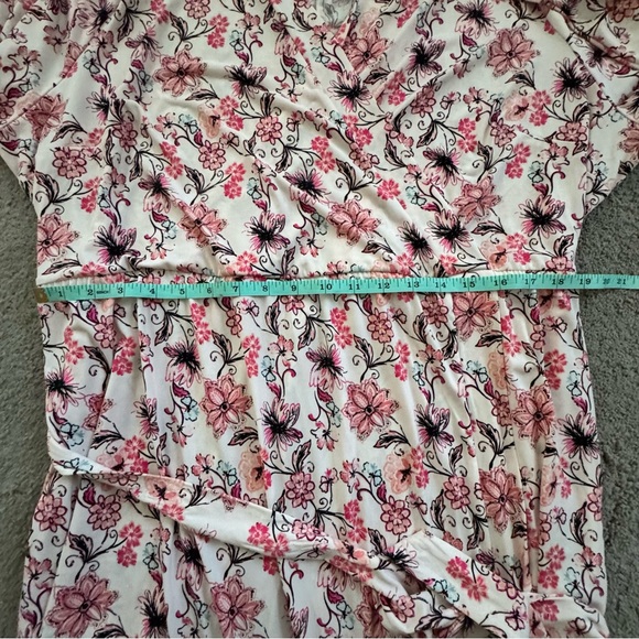 Lane Bryant 3/4-Sleeve Faux-Wrap Jersey Midi Dress pink floral 26/28 NWT - Picture 14 of 15